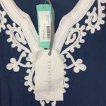 magnolia grace womens medium navy blue tunic shirt stitch fix textured lilly whi Photo 2