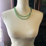 Handcrafted green Czech Pearl forsterite peridot gemstone clasp necklace Photo 4