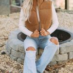 These Three Boutique Shearling Puffer Vest Brown Photo 1