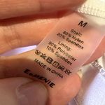 E.Menie White ruched spaghetti strap one piece build in bra swimsuit medium Photo 2