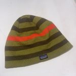 Patagonia Gorpcore Outdoor Knit Wool Green Striped Beanie Hat Cap Toboggan Photo 6