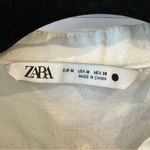 ZARA  LINEN BLEND EMBROIDERED OVERSHIRT  Medium‎ Dressy Casual Cream Floral Photo 6