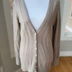 Banana Republic Taupe Beige Cashmere Blend V-Neck Pointelle Cardigan Sweater S Photo 0