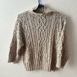 New York And Company  Beige Glittery Mock Neck Sweater MEDIUM Photo 0