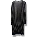 Lafayette 148 Silk Blend Long‎ Sleeve Navy Blue Striped Mid Length Cardigan Sz L Size L Photo 7