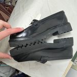 Reformation  Agathea Chunky Loafer Black & White Patent Upper Lugg Sole Sz 7.5 Photo 10