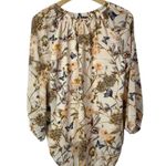 Rose + Olive  Blush Pink Floral Butterfly Long Sleeve Blouse M Photo 1
