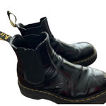 Dr. Martens 2976 Quad Black Patent Leather Chelsea Boots Platform Size 7 Photo 0