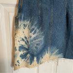 Vintage Y2K Denim Wrap Corset V Waist Mini Skirt Sz Small Abstract Tie Dye Blue Photo 8