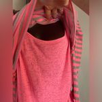 Style & Co Sport pink and gray drawstring top attached tank Photo 3