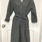 Christopher & Banks NWT  Womens Black White Geometric Button Front Midi Dress M Photo 0