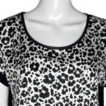 Sympli Shirt Womens 4 Black White Animal Print Satin Dolman Top Bold Edgy Unique Photo 4