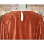 THML Fall Women Size L Corduroy Orange Rust Puff Short Sleeve Top Shirt Soft Photo 5