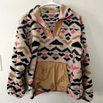 Levi's cream gold pink half zip pullover fleece sweater casual warm thick cotton Photo 0