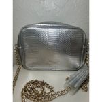 Victoria's Secret NWT  2016 Fashion Show Silver Crossbody Purse Tassel‎ Snakeskin Photo 4