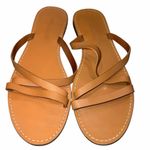 Madewell  The Boardwalk Tan Leather Skinny Strap Slide Sandals Shoes size 7.5 Photo 3