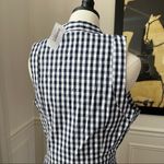 Westport Dress Barn Navy Gingham Button Front Sleeveless Shirt Dress NWT 10 Photo 4