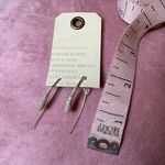 Anthropologie Gold Silver Sparkle Rhinestone Pave Teardrop Threader Earrings Photo 2