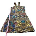 Zara Trafaluc Women's S Floral Aztec Print Halter Mini Dress Green Photo 3