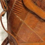 Justin Boots  leather patchwork brown shoulder crossybody purse rodeo western Photo 8