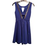 XOXO Elegant Royal Blue cut out Sleeveless Beaded Dress size XS BNWT- never worn Photo 3