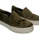 Vince . Warren Slip-On Platform Sneaker Olive Green Satin Size 9.5 Photo 0