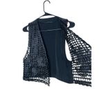 Vintage Black Sheer Open Weave Vest Size Medium‎ Photo 3