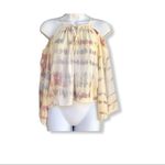 Blue Life  Cold Shoulder Tie Dye Blouse Photo 8