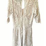 Johnny Was Cream Crochet Lace 3/4 Sleeve V-Neck A-Line Mini Dress Size Small Photo 7