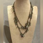 J.Crew Vintage Blue Gray Beaded Rhinestone Long Chain Necklace Photo 6