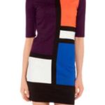O'Stin Studio Women's Colorblock Mini Dress Date Night Business Casual Sz M Black Size M Photo 0