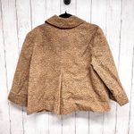 Live a Little LAL Jacket Women Size Medium Cheetah Suede Leather Collared Button Photo 4