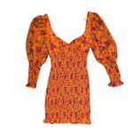 For Love & Lemons  peony smocked mini dress tangerine Photo 2