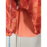 Old Navy Orange Abstract V Neck Tie/Gathered Cap Sl Lined Smocked Waist Sz XXL Photo 5