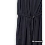Derek Heart  size large black pants romper sleeveless tie waist line has pockets Photo 1