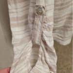 Saint Tropez West 100% Linen Striped Button Up Tunic Top Resort Coastal Euro Summer Cruise‎ Size M Photo 4