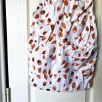 Significant Other Dress Lola Dot Ruched Open Tie Back Mini Caramel Petal 4 NWT White Photo 5