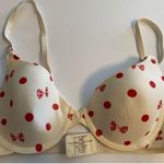 Ambrielle Polka Dot Bow Bra 34B Red Size undefined Photo 1