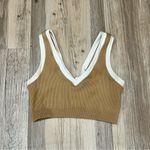 Aerie NWT 2- piece tan ribbed bootyshorts sports bra sz Medium Large shortie Photo 4