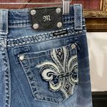 Miss Me  Studded Fleur de Lis Denim Boot Cut Low Rise Blue Jeans - Sz 28 🧡🎀 Photo 10