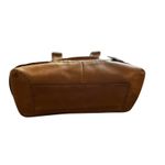 Michael Kors Leather Satchel Tote Bag Woven Details Buckle Accents Brown Photo 6