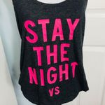 Victoria's Secret Victoria’s Secret “Stay the Night” Tank Top Small Gray & Pink Photo 1