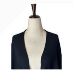 autumn cashmere Sweater Women Large Black Cashmere Rib Knit Tie Front Cardigan Photo 3