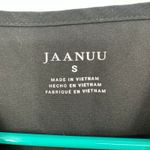 Jaanuu  Size Small Short Sleeve Scrub Top Shirt Black Pockets Zip V Neck Fitted Photo 5