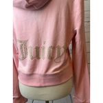 Juicy Couture  NWT Big Bling Velour Hoodie Jacket Large Sweatshirt Pink Y2K 90s Photo 4