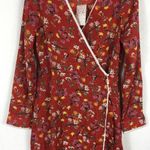 Free People NWT Covent Garden Orange Rust Floral Ruffle Midi Dress Size 12 Photo 9