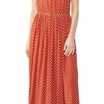 STINE GOYA Caitlin Dress Polka Dot Midi Size Medium Orange Photo 0