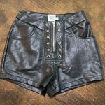 Princess Polly Black Leather Shorts Photo 0