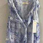 Ocean Drive  Blue Tye dye Bandana Smock Tie Dress Junior Medium New with Tags Photo 0