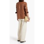 Rag and Bone  Jack Leather Button‎ Down Shirt Blouse Shacket Cognac Sz S NWT $795 Photo 5